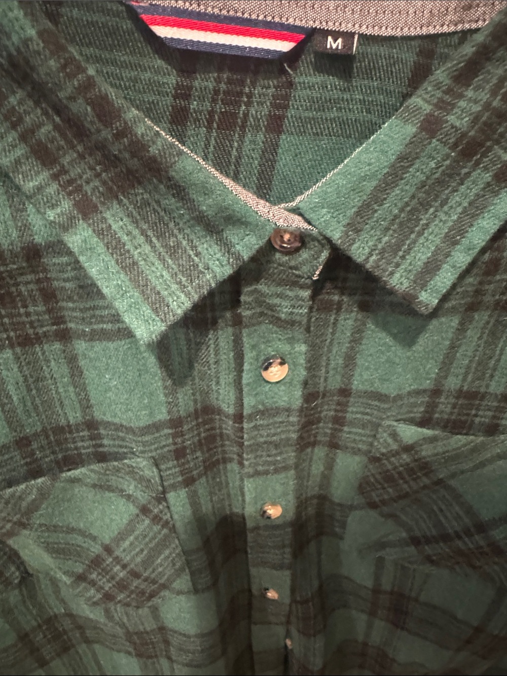 Green Plaid Button-Up Shirt